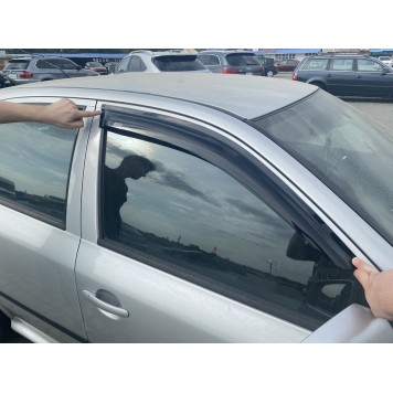 Дефлекторы окон Skoda Octavia A5 2004-2013 Sedan/HB накладные (DEFL) Q2-1